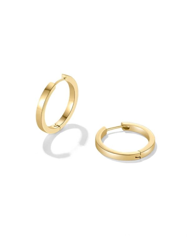 Gold Pigment Ring Earrings Female Circle Ear Studs