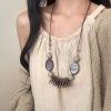 Long Shaped Original Hand-woven Pendant Necklace