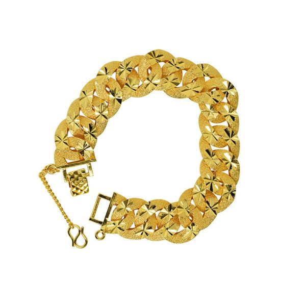 Men's Copper-plated Gold Carven Design Starry Bracelet
