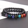 Natural Stone Bead Bracelet Men's Square Emperor Stone Charm Bracelet