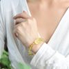 Fashionable And Individual Yellow Crystal Pendant Bracelet