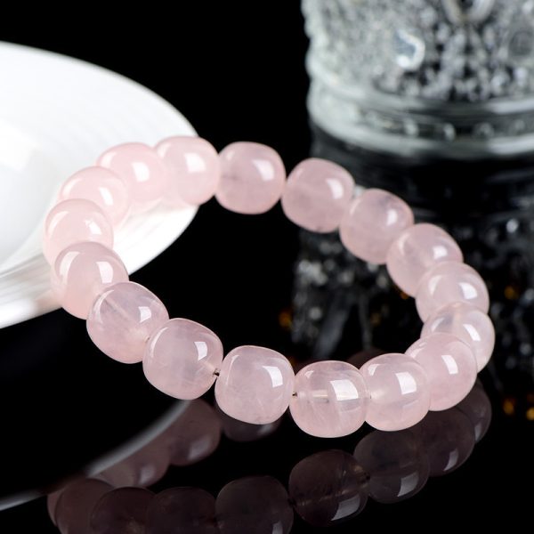 Natural Bamboo Crystal Barrel Bead Bracelet