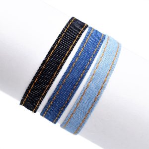 National Style Denim Fabric Bracelet Carrying Strap