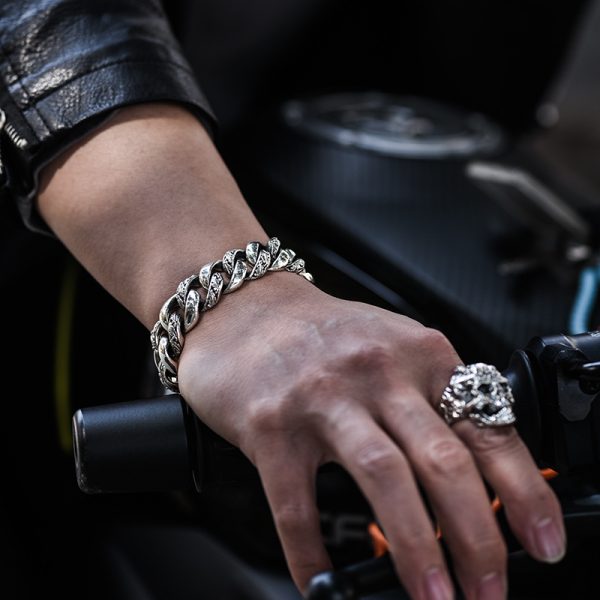 Retro Personalized Smoky Rain Retro Hip Hop Bracelet Motorcycle Men