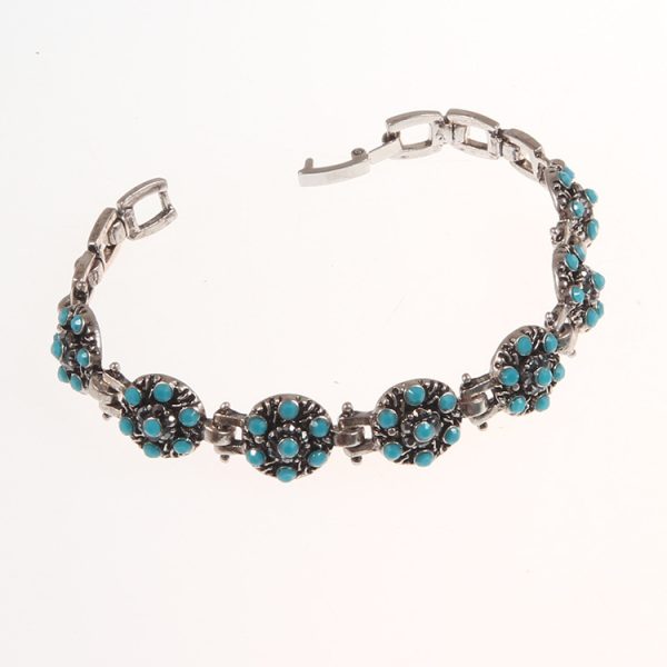 Women's Silver-plated Beautiful Flowers-shaped Diamond Bracelet