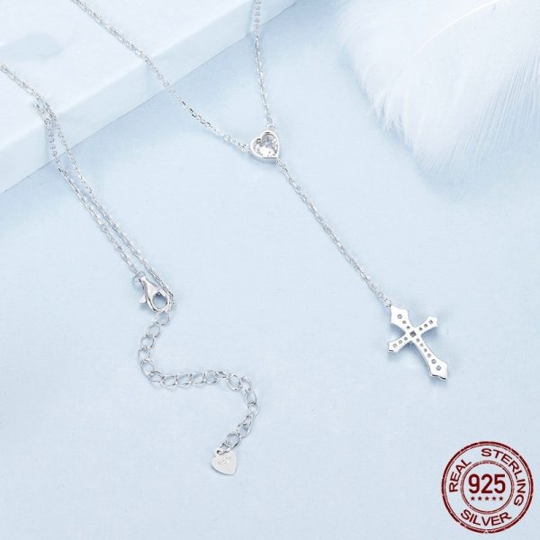 Simple V-neck Love Cross Necklace