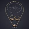 Colorful Beads Jewelry Non-fading Necklace Earrings Two-piece Set