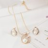 Europe and the United States foreign trade exquisite package with bridal jewelry set pearl water drop two Pearl Necklace Set