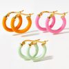 Ins Wind Circle Macaron Dripping Oil Ear Ring