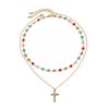 Crystal Cross Necklace Men's Retro High Sense