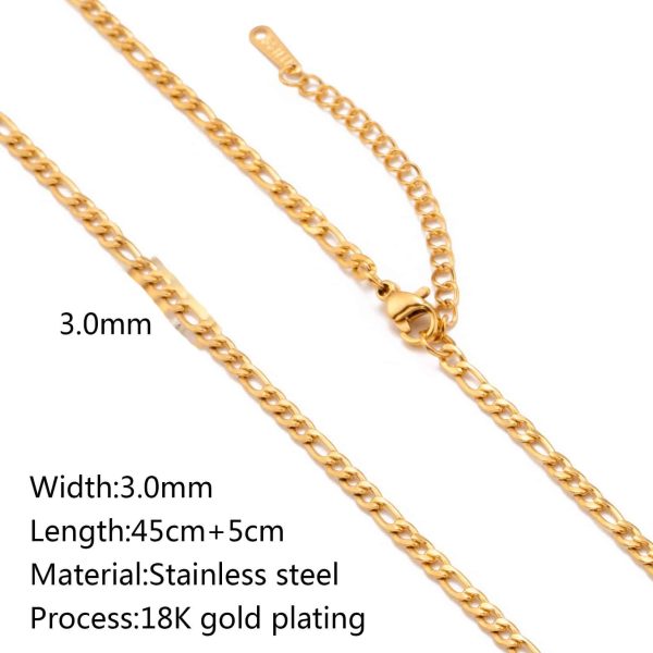 Stainless Steel Vacuum Vapor Plating 18K Gold Necklace