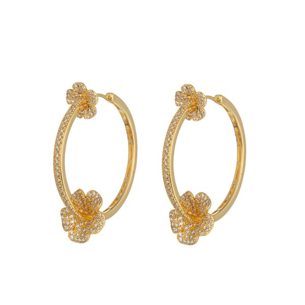 Heavy Industry Circle Colorful Flower Micro-inlaid Ear Ring