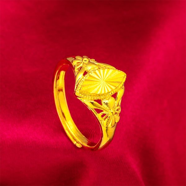 Alluvial Gold Girls Open Diamond Flower Ring