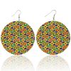 Bohemian Set Fashion Color Printing Earrings Exaggerated European And American Trend Simple Style Earrings