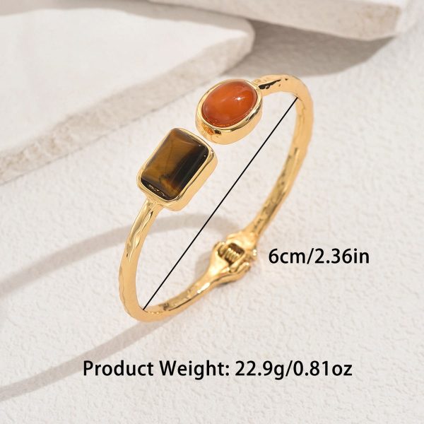 Bracelet Geometric Inlaid Gem Opening