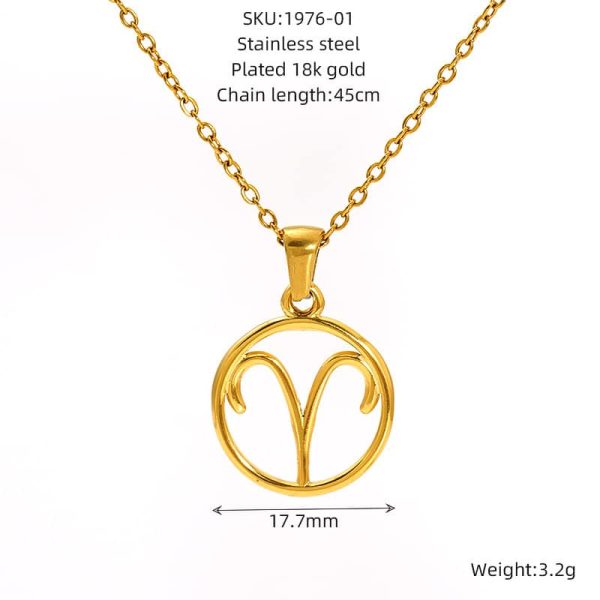 Fashion Titanium Steel Necklace Twelve Constellation