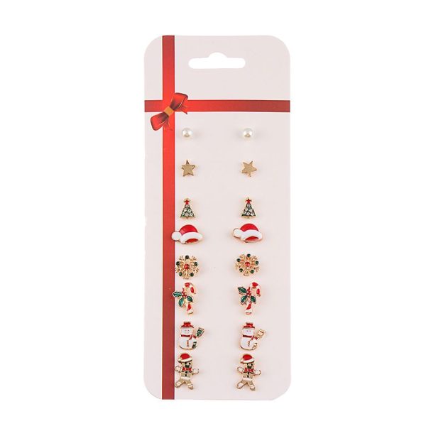 Fashion 8 Pairs Pearl Combination Card Stud Earring Set