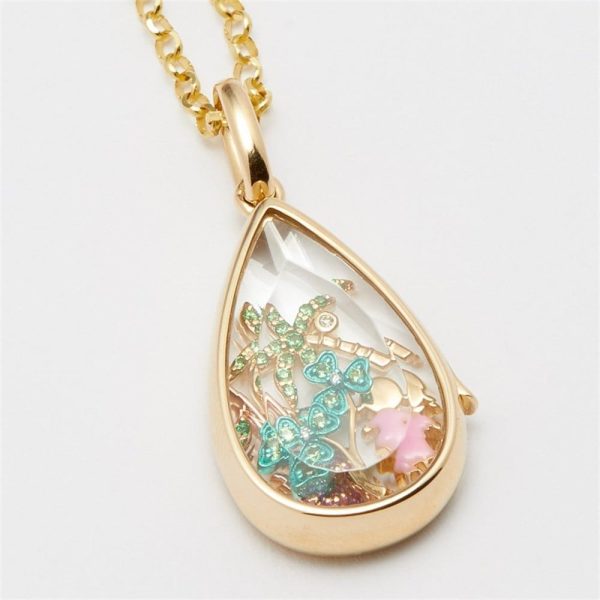 Ocean Heart Can Open Necklace Water Drop Pendant Niche Cute Small Item