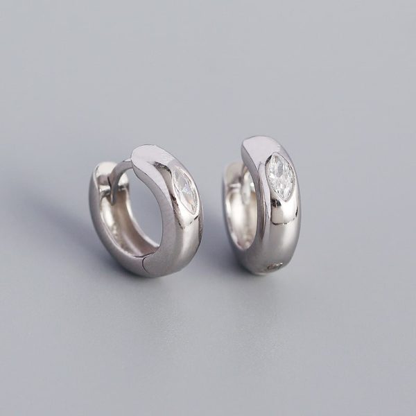 Geometric Circle Horse Eye Zircon Stud Earrings