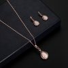 European and American foreign trade popular jewelry diamond gemstone necklace earrings set