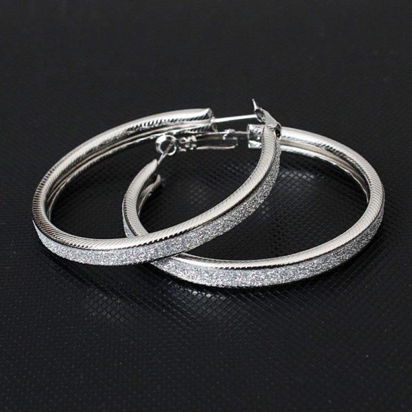 Women's All-match Simple Frosted Big Circle Earrings
