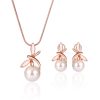 Fashionable Pearl Necklace Earrings Bridal Party Jewelry Set