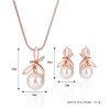 Fashionable Pearl Necklace Earrings Bridal Party Jewelry Set