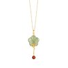 Flower Inlaid Natural Hetian Jade Clavicle Chain