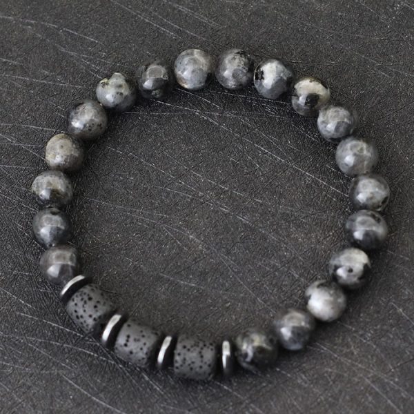 Natural Tiger Eye Volcanic Rock Beaded Bracelet