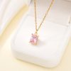 Gold Plating Simple Square Pendant Necklace For Women