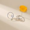 S925 Sterling Silver Circle Hollow Diamond Stud Earrings