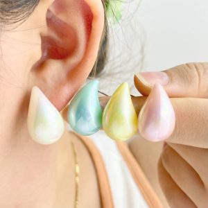 Acrylic Earrings Water Drop Nacrolacquer