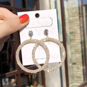 Female Flash Large Circle Earrings