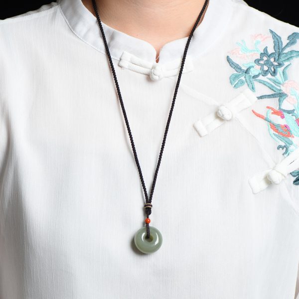 Hetian Jade Smoke Mauve Jade Safety Buckle Pendant For Men And Women
