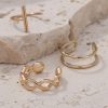 Cool Personality Lady Ear Bone Clip Earrings, Gold Fashion Simple Earring Clip 3-piece Set