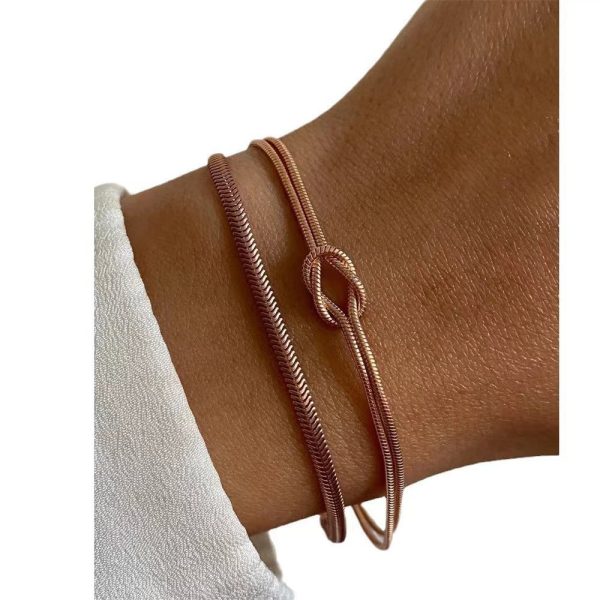Valentine's Day Knot Snake Stainless Steel Knot Couple Bracelet