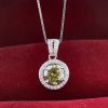 S925 Sterling Silver Moissanite Necklace Women's Light Luxury 1 Karat Round Full Diamond Clavicle Chain