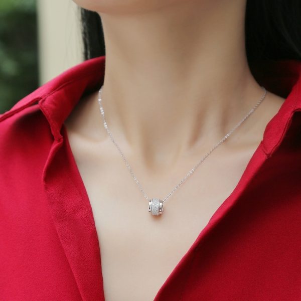 Silver Necklace Girls Moissanite Galaxy Pendant