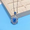 Personality Aquamarine Topaz Sky Mirror Pendant
