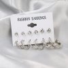 Simple Earrings 6 Pairs With Diamonds Earings Set