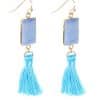 Short tassel earrings natural stone