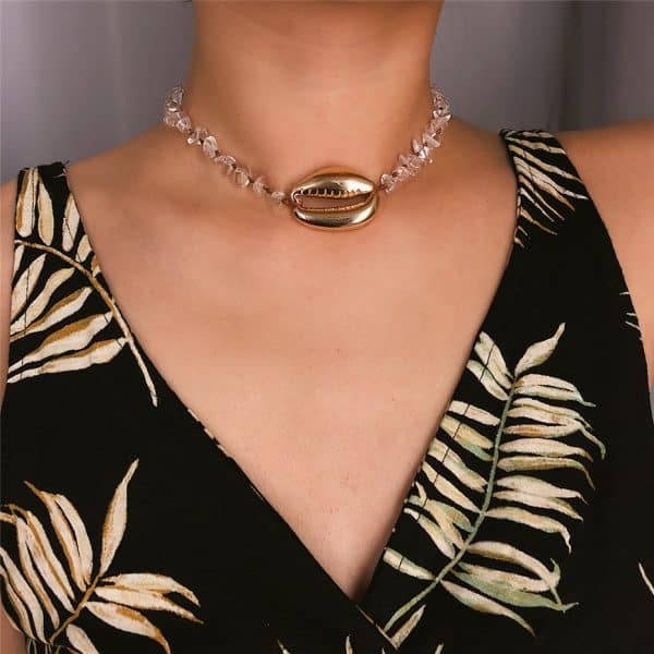 Natural Stone Big Shell Necklace