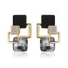Classic crystal geometric square jewelry set