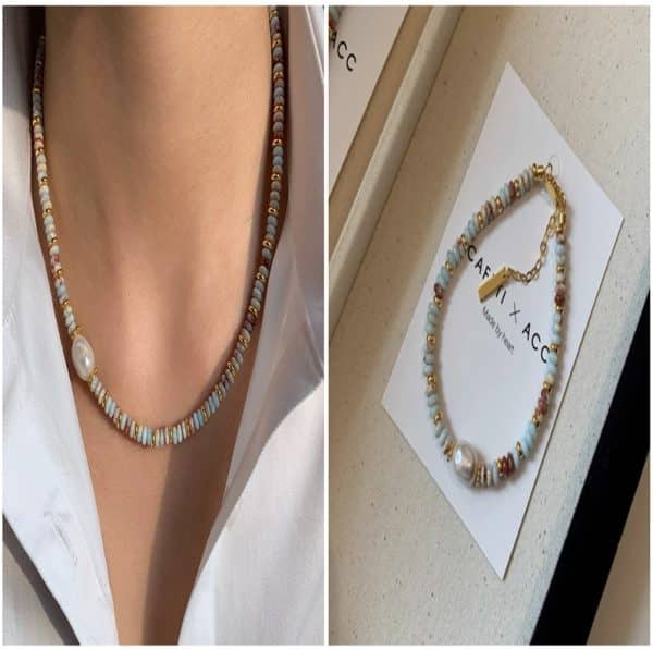 Natural Shoushan Stone Pearl Bracelet