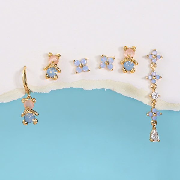 43926d7d-444e-45e3-a9b5-29f018a55c79.jpg Little Bear Flower Earring Set Fashion Artistic Sense