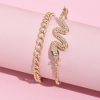 Snake-shaped Chain Bracelet Set 2-piece Set