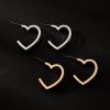 Three-line Love Heart Stud Earrings Double-layer Circle Women's Simple