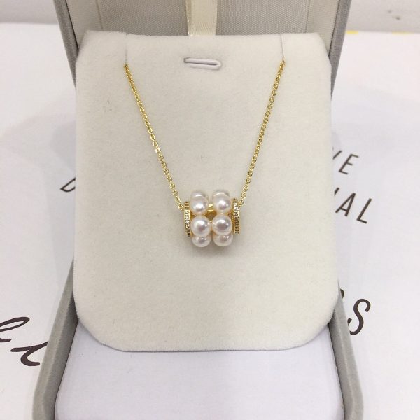 Freshwater Pearl Multiple Beads Barrel Pendant Necklace