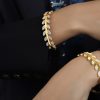 Fashionable All-match Light Luxury Titanium Steel Leaf Shape Bracelet