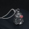 Titanium Steel Vintage Polished Double-sided Epoxy Rose Motorcycle Riding Lucky Bell